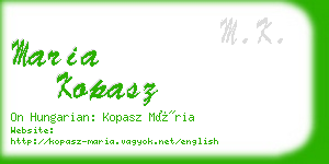 maria kopasz business card